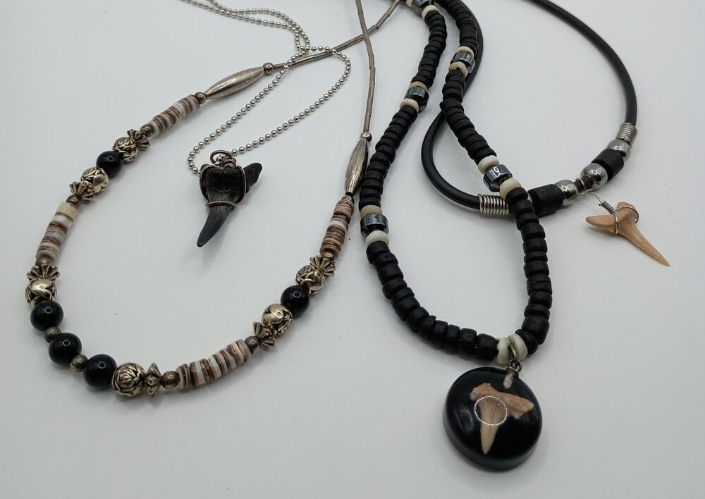 Boho Tribal Shark Tooth Necklace Lot
